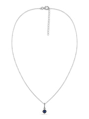 Blue Sapphire Gemstone Gold Pendant With Chain