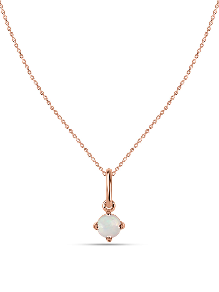 Natural Ethiopian Opal Gold Pendant With Chain