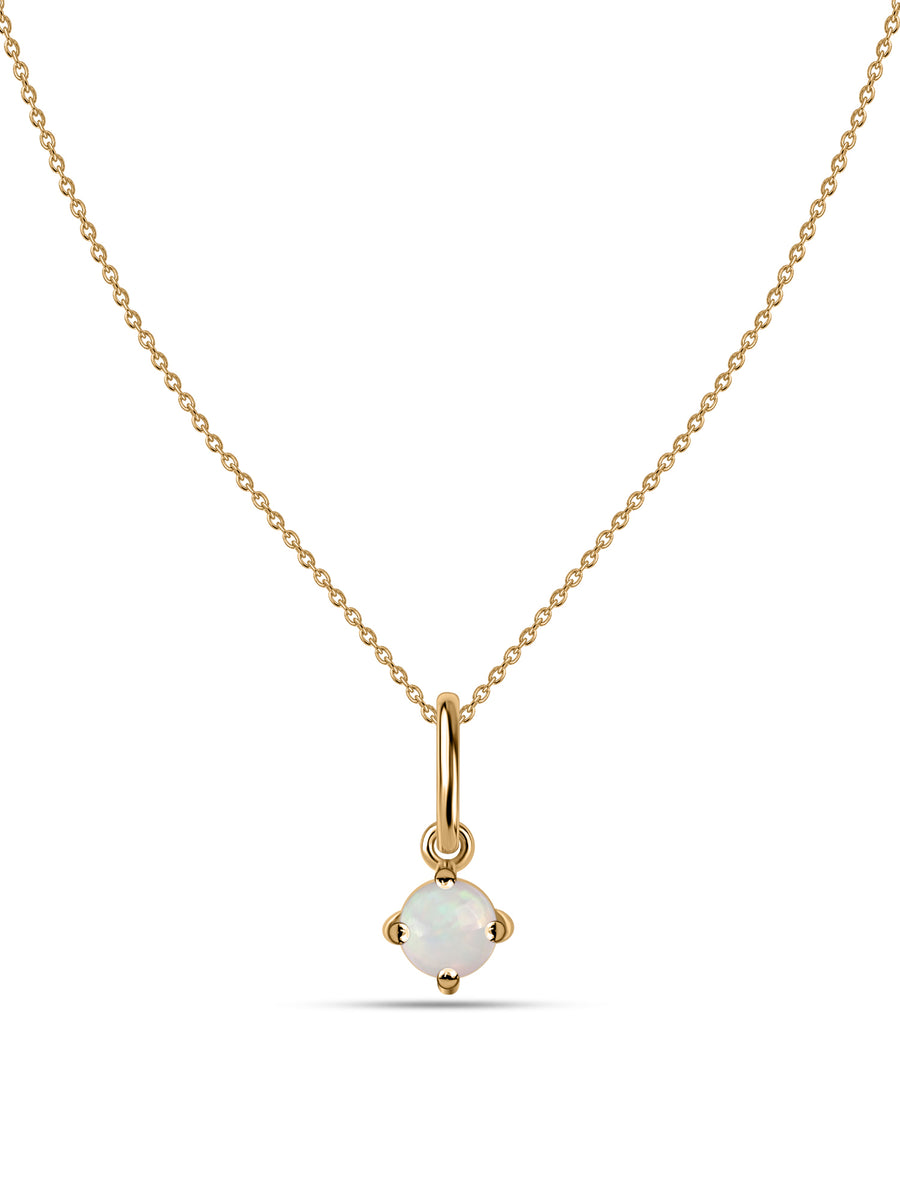 Natural Ethiopian Opal Gold Pendant With Chain