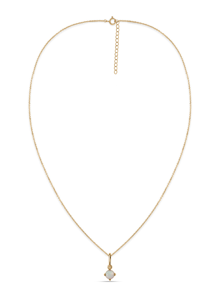 Natural Ethiopian Opal Gold Pendant With Chain