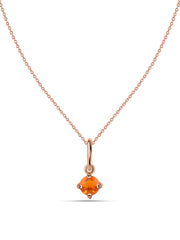 Natural Fire Opal Pendant With Chain