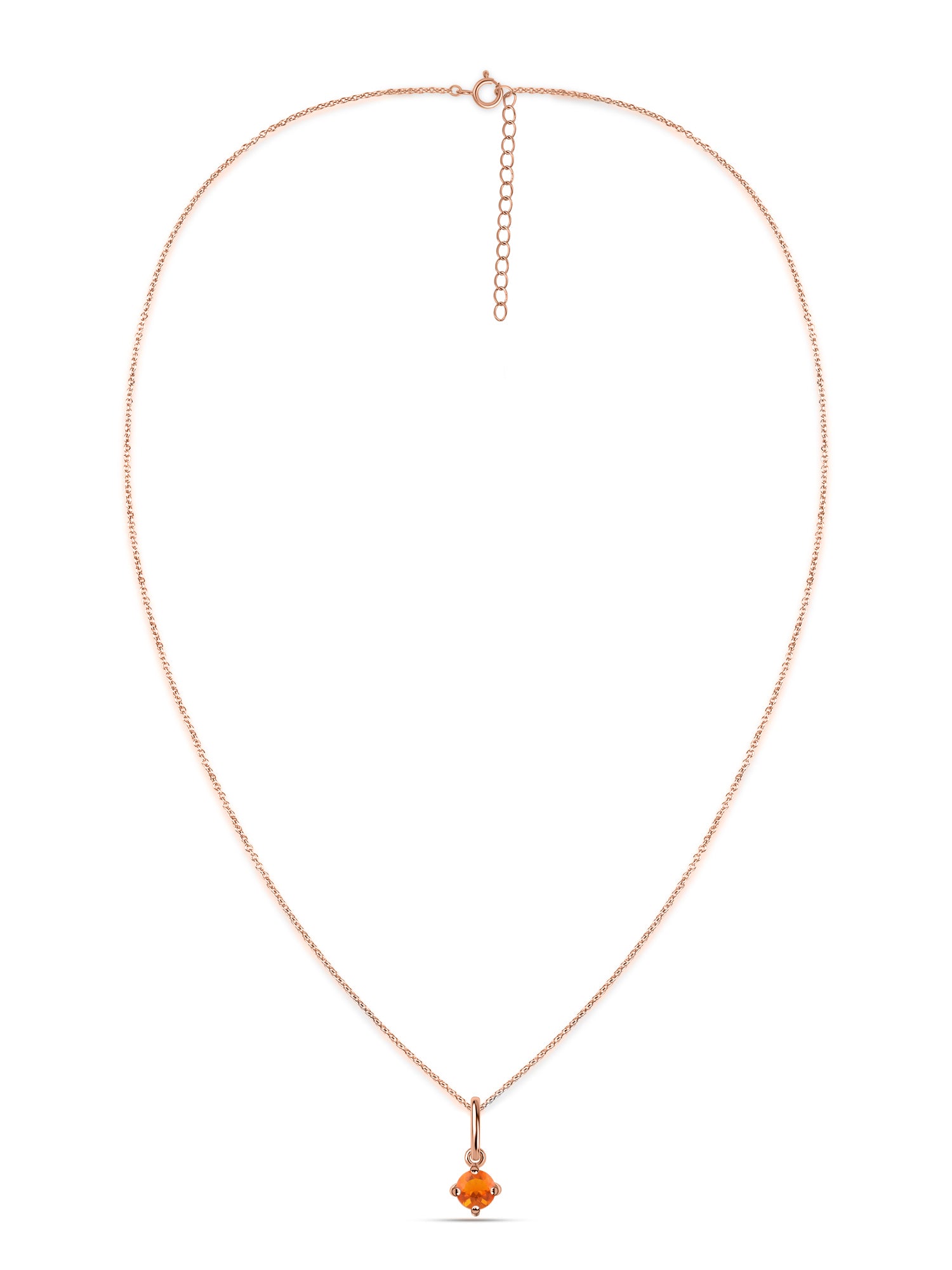 Natural Fire Opal Pendant With Chain