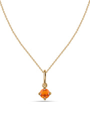Natural Fire Opal Pendant With Chain