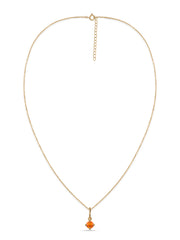 Natural Fire Opal Pendant With Chain