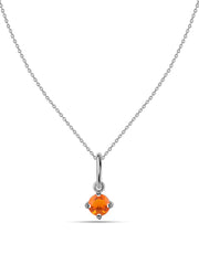 Natural Fire Opal Pendant With Chain