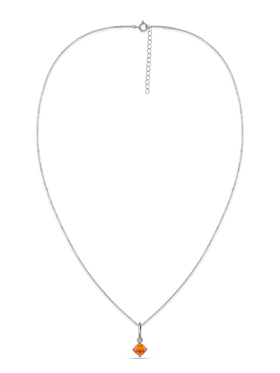 Natural Fire Opal Pendant With Chain