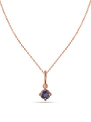 Iolite Gemstone Gold Pendant With Chain
