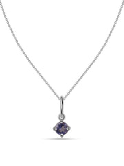 Iolite Gemstone Gold Pendant With Chain