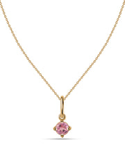 Pink Tourmaline Gold Pendant With Chain