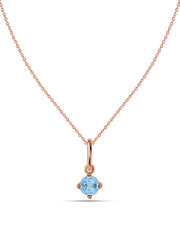 Natural Blue Topaz Gold Pendant With Chain