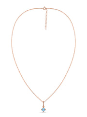 Natural Blue Topaz Gold Pendant With Chain