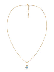 Natural Blue Topaz Gold Pendant With Chain