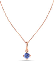 Natural Tanzanite Gold Pendant With Chain