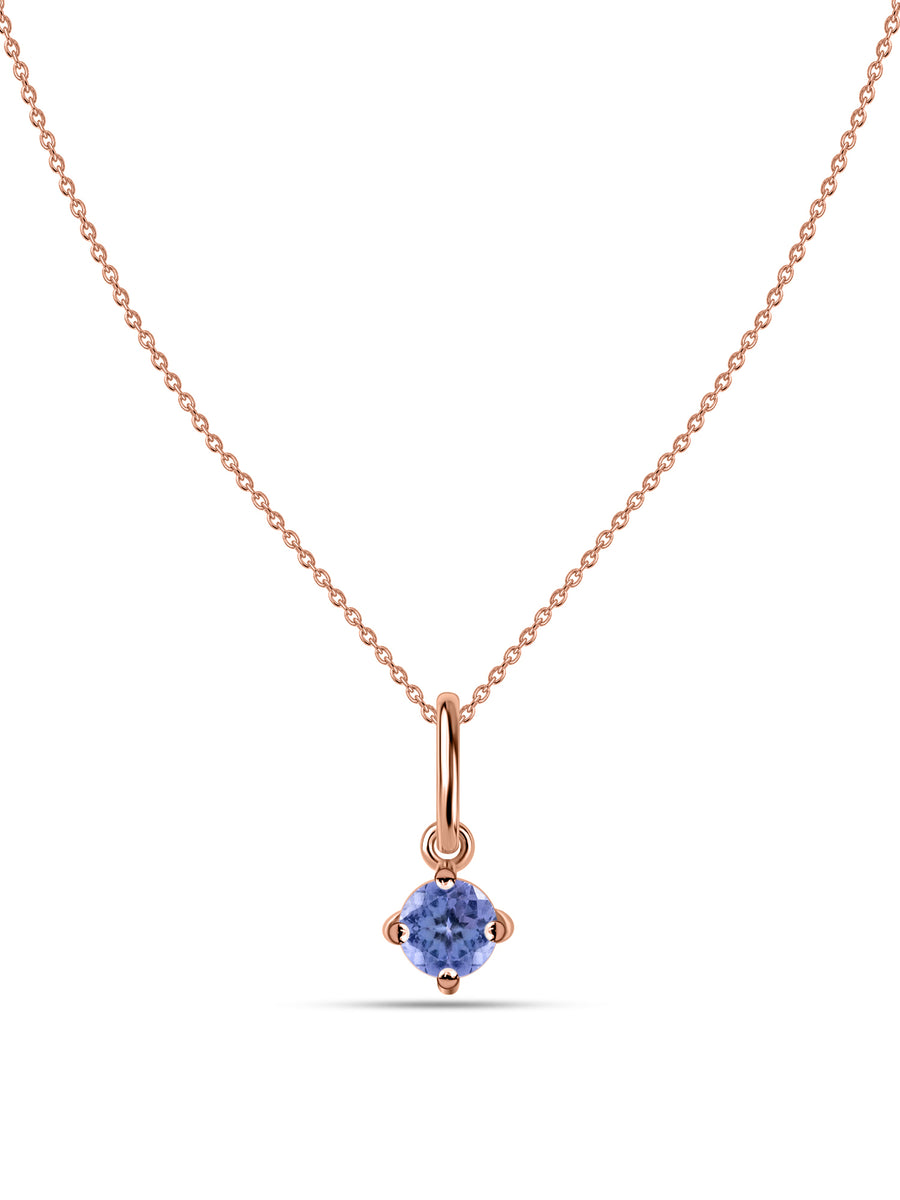 Natural Tanzanite Gold Pendant With Chain
