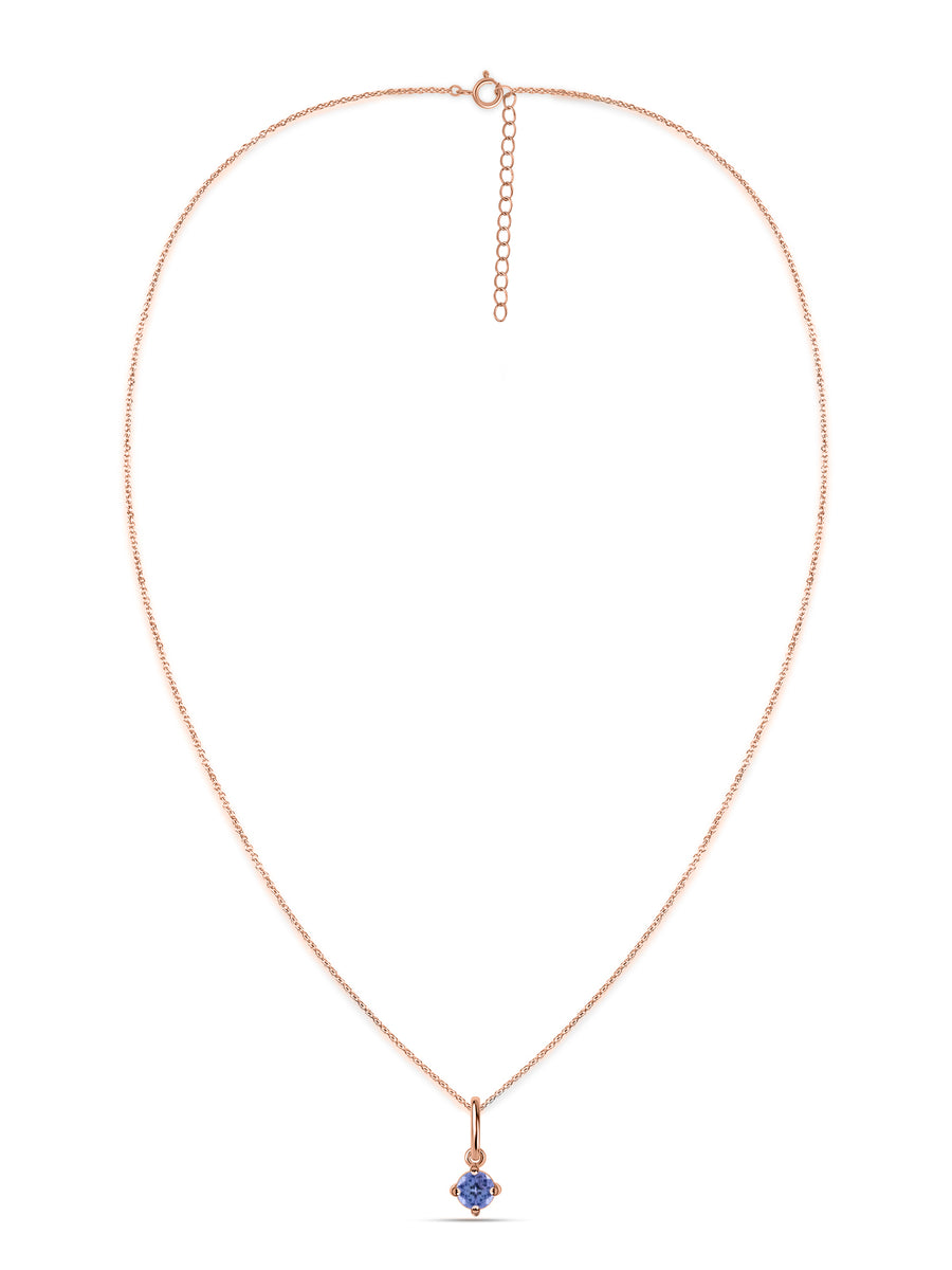 Natural Tanzanite Gold Pendant With Chain