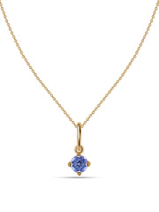 Natural Tanzanite Gold Pendant With Chain