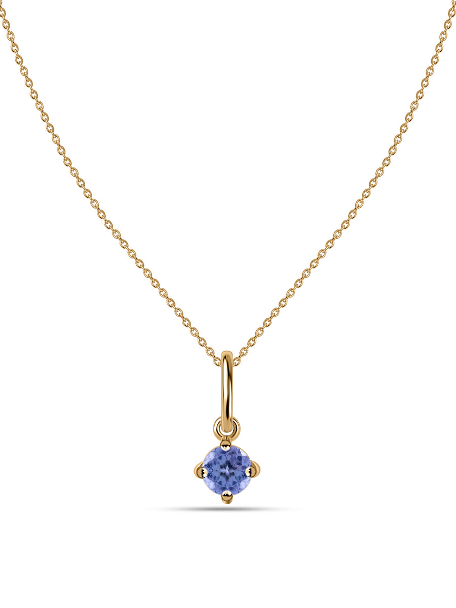 Natural Tanzanite Gold Pendant With Chain