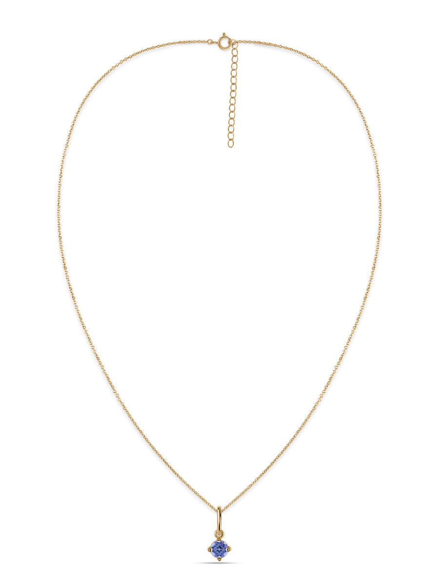 Natural Tanzanite Gold Pendant With Chain