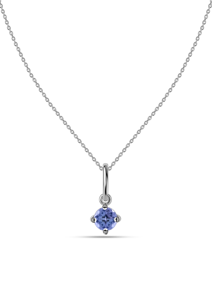 Natural Tanzanite Gold Pendant With Chain