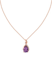 Sparkling Amethyst Pendant With Chain