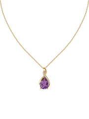 Sparkling Amethyst Pendant With Chain