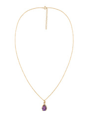 Sparkling Amethyst Pendant With Chain