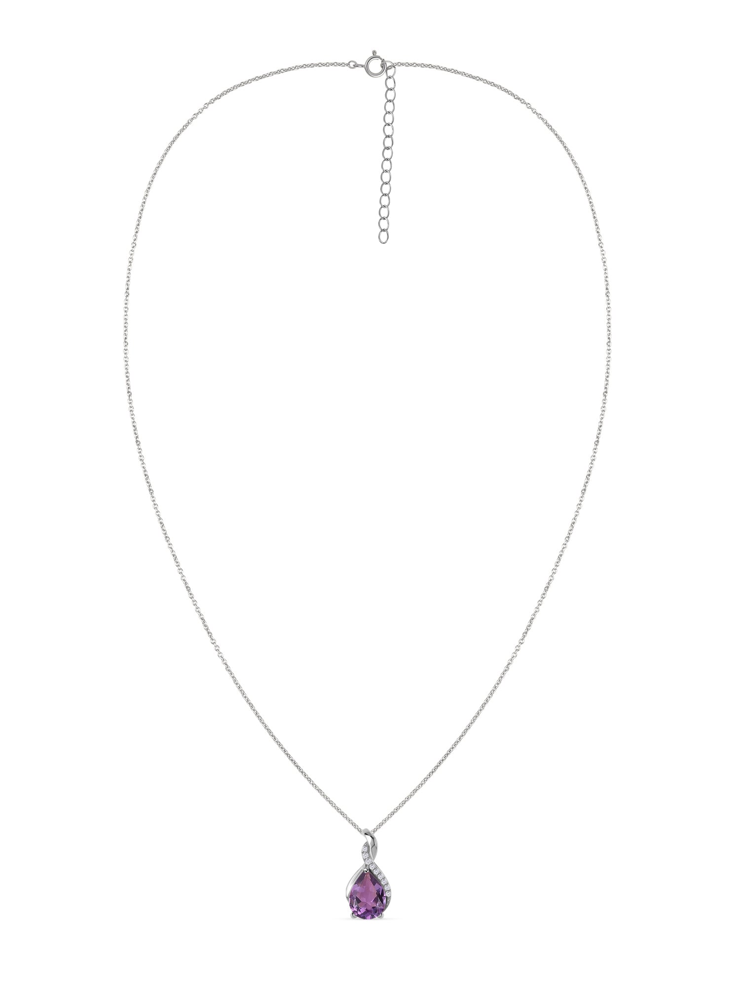 Sparkling Amethyst Pendant With Chain