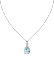 Sparkling Aquamarine Pendant With Chain