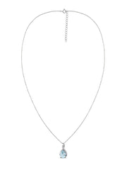 Sparkling Aquamarine Pendant With Chain