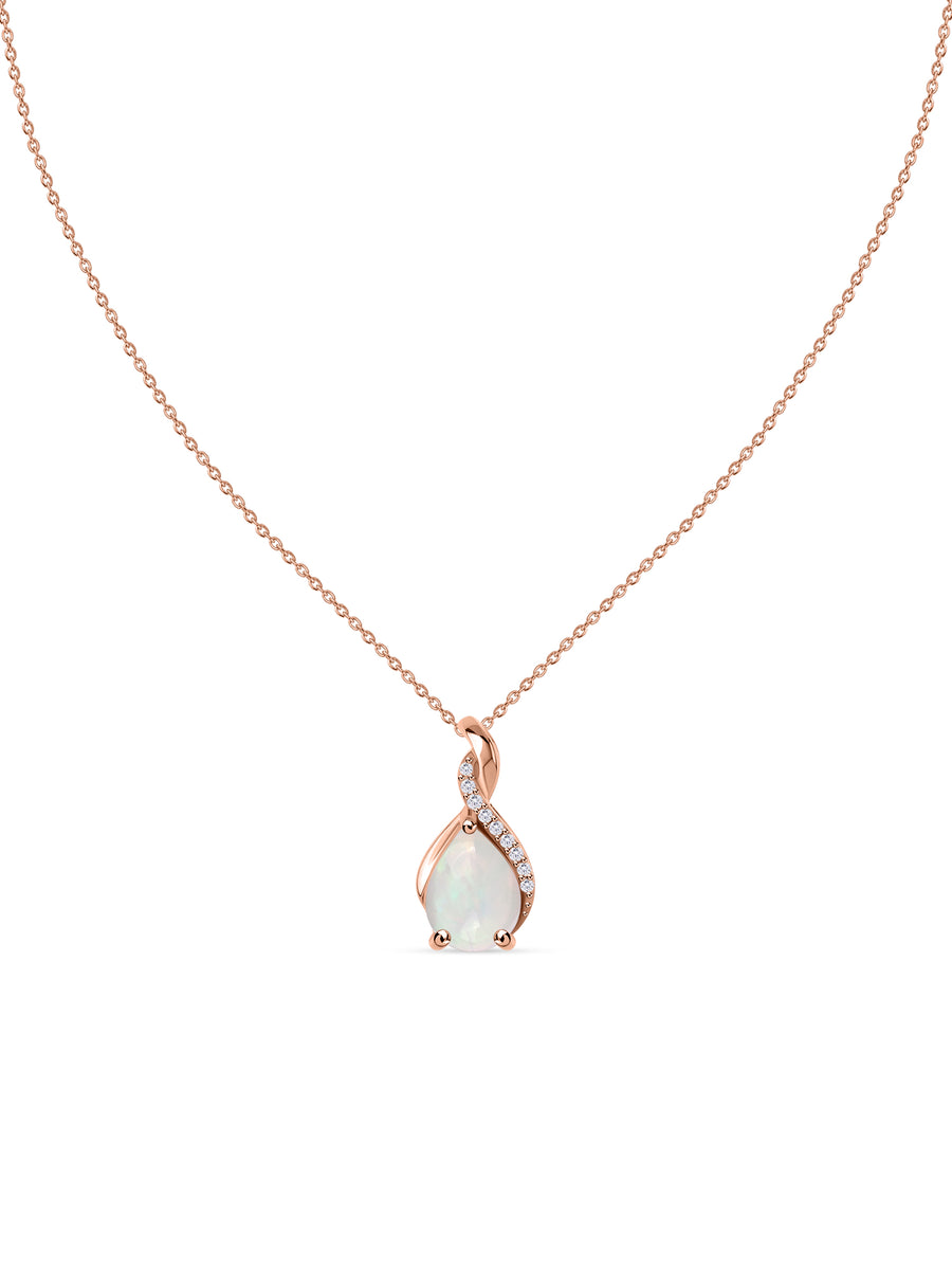 Sparkling Ethiopian Opal Pendant With Chain