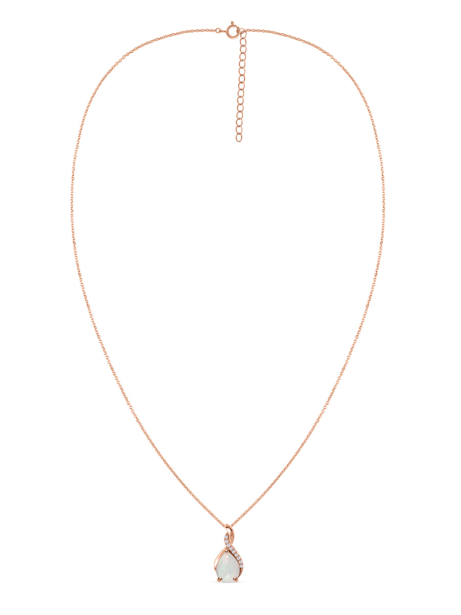 Sparkling Ethiopian Opal Pendant With Chain