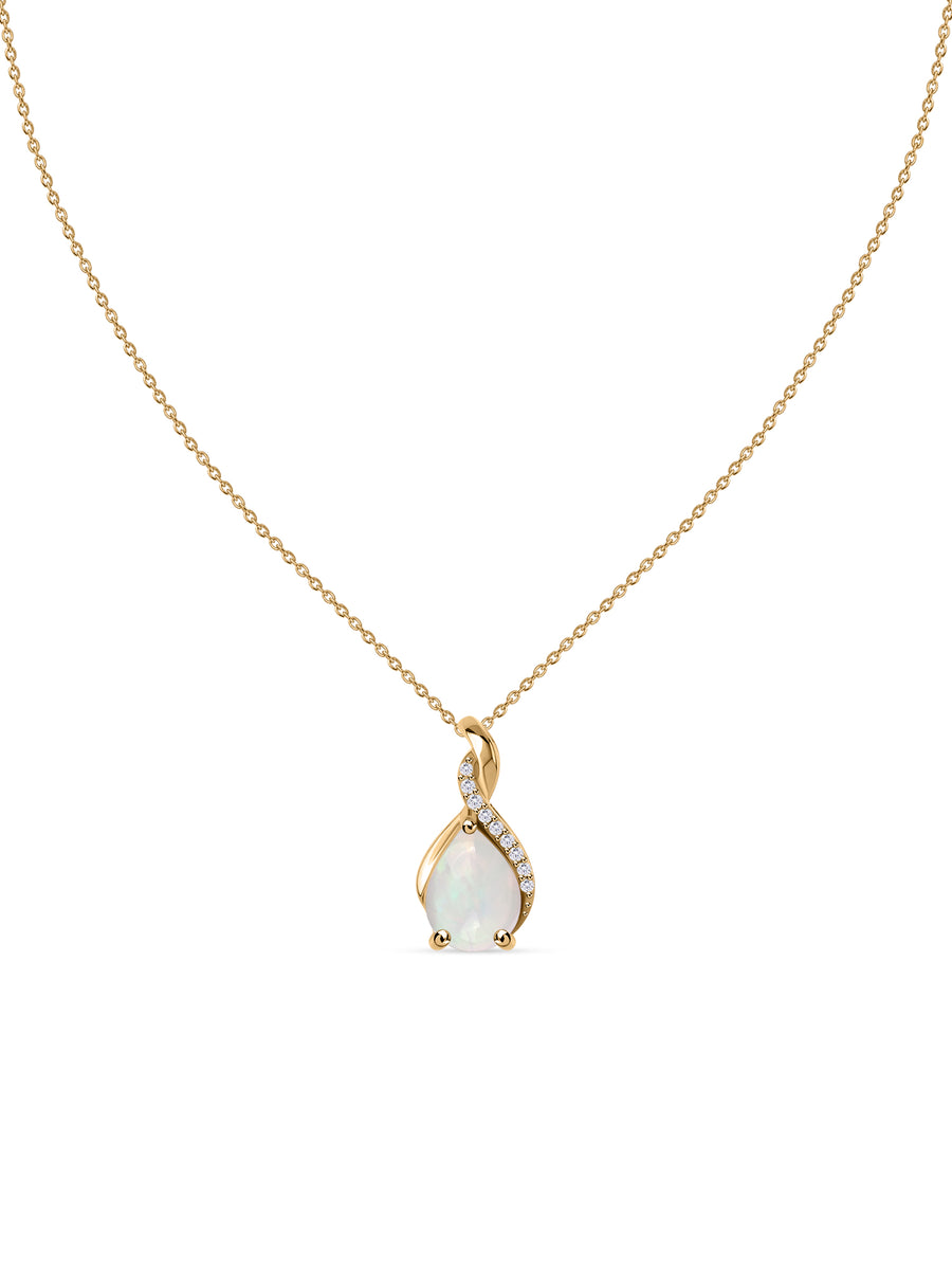 Sparkling Ethiopian Opal Pendant With Chain