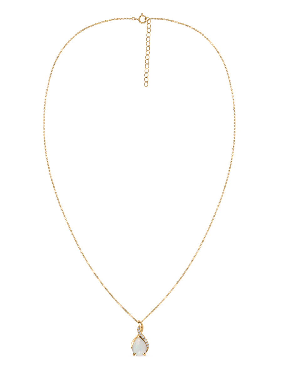 Sparkling Ethiopian Opal Pendant With Chain