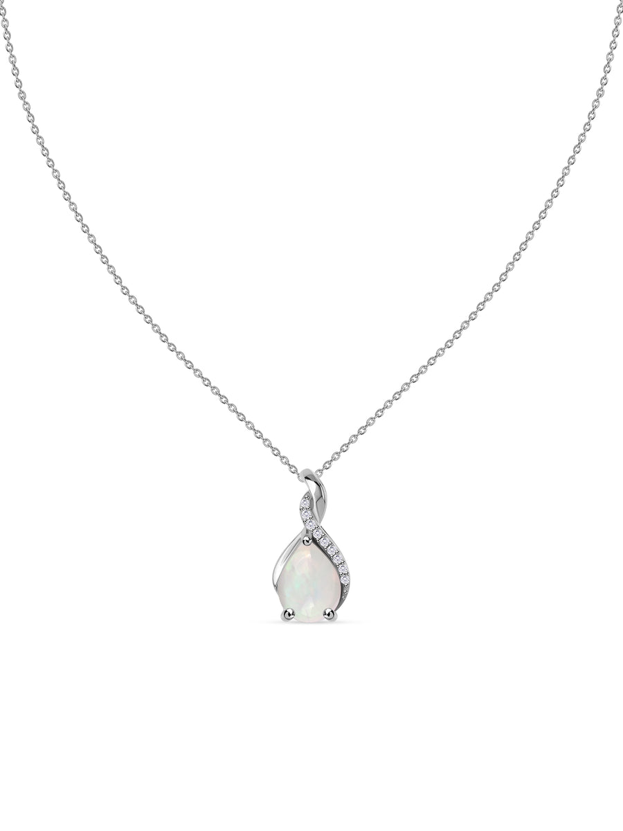 Sparkling Ethiopian Opal Pendant With Chain