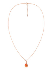 Sparkling Fire Opal Pendant With Chain