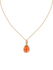 Sparkling Fire Opal Pendant With Chain