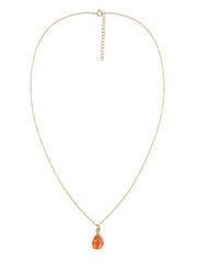 Sparkling Fire Opal Pendant With Chain