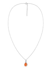 Sparkling Fire Opal Pendant With Chain