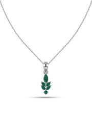 Verdant Leaf Zambian Emerald Silver Pendant