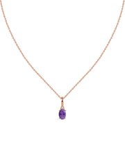 Natural Amethyst Gold Pendant With Chain