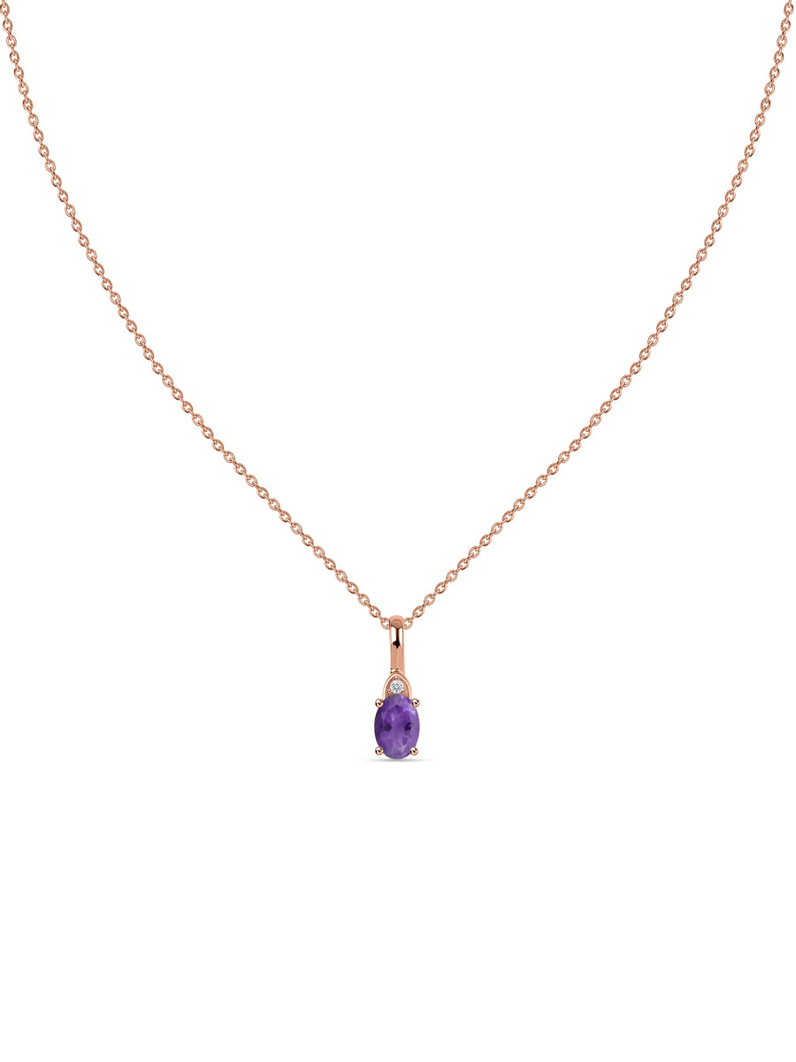 Natural Amethyst Gold Pendant With Chain