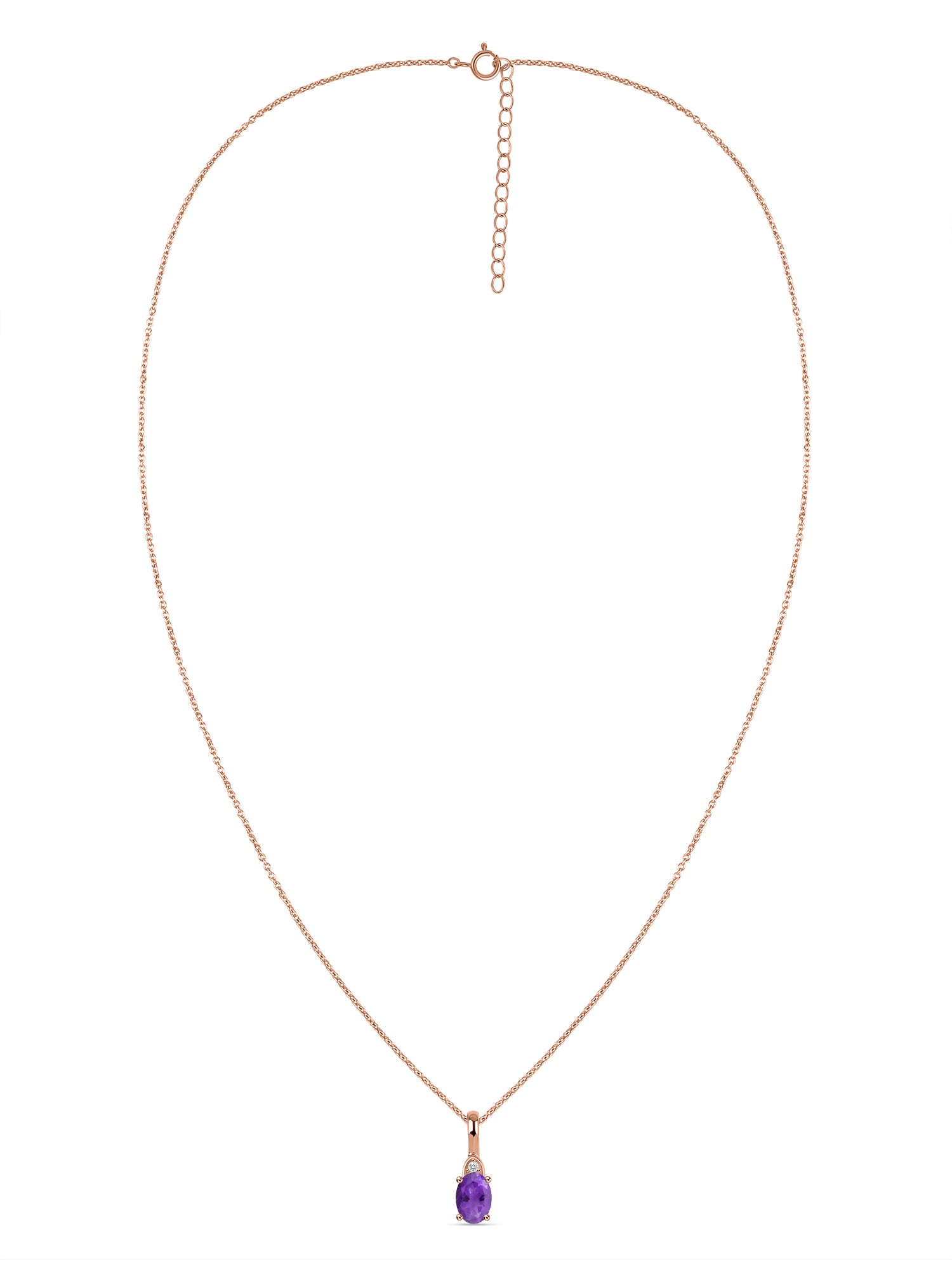 Natural Amethyst Gold Pendant With Chain