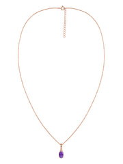 Natural Amethyst Gold Pendant With Chain