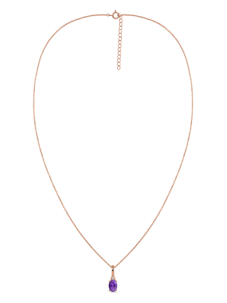 Natural Amethyst Gold Pendant With Chain