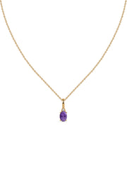 Natural Amethyst Gold Pendant With Chain