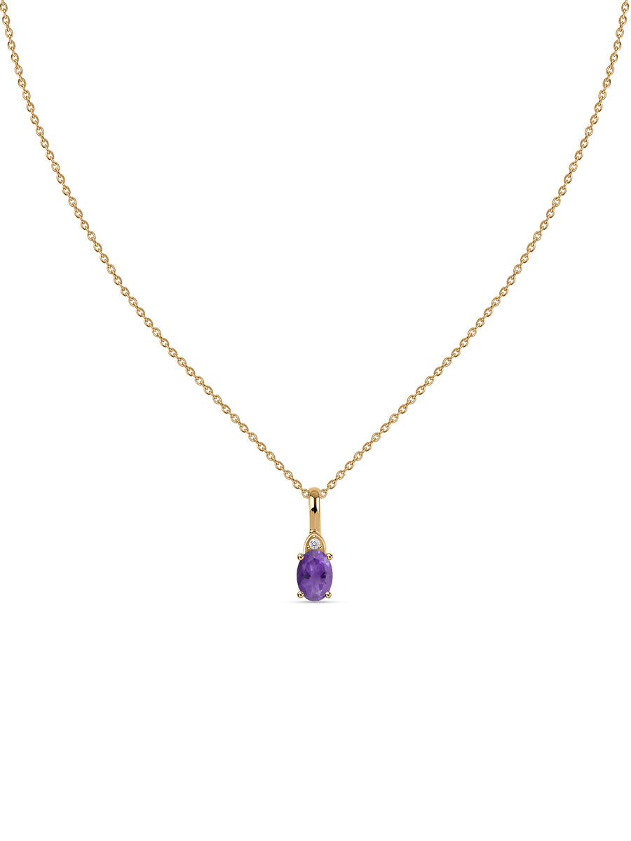 Natural Amethyst Gold Pendant With Chain