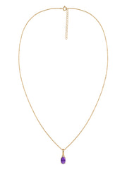 Natural Amethyst Gold Pendant With Chain