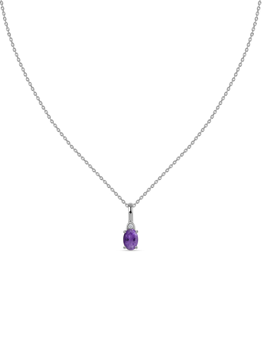 Natural Amethyst Gold Pendant With Chain