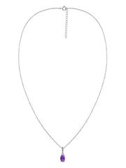 Natural Amethyst Gold Pendant With Chain