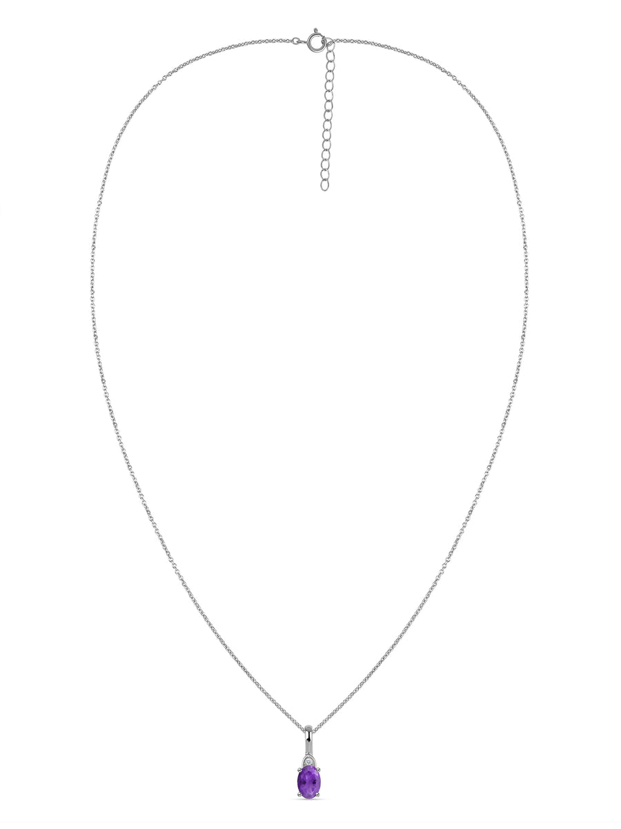 Natural Amethyst Gold Pendant With Chain